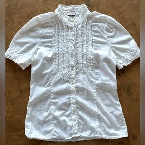 White lacey puff sleeve blouse